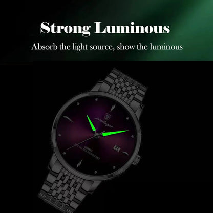 Luxury Sports Men Watch Waterproof Luminous Stainless Steel Date Wristwatch