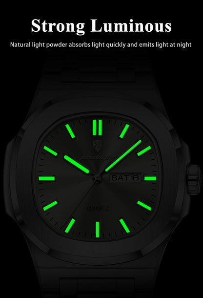 Luxury Military Man Watch Square Waterproof Luminous Date Week Men Watch