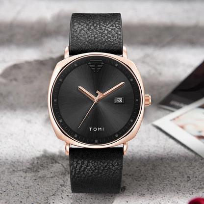 Men's Watch Minimalist Fashion Sports Watch Calendar Leather Casual Watch