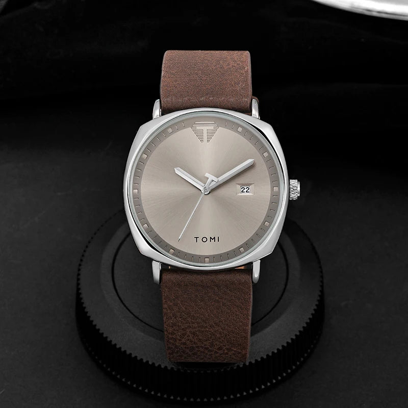 Men's Watch Minimalist Fashion Sports Watch Calendar Leather Casual Watch