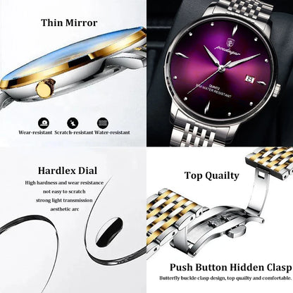 Luxury Sports Men Watch Waterproof Luminous Stainless Steel Date Wristwatch