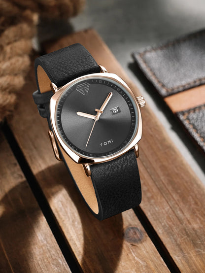 Men's Watch Minimalist Fashion Sports Watch Calendar Leather Casual Watch