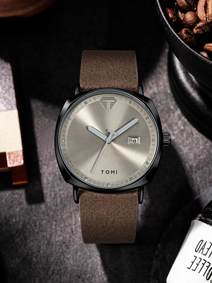 Men's Watch Minimalist Fashion Sports Watch Calendar Leather Casual Watch