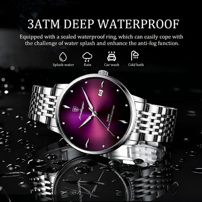 Luxury Sports Men Watch Waterproof Luminous Stainless Steel Date Wristwatch