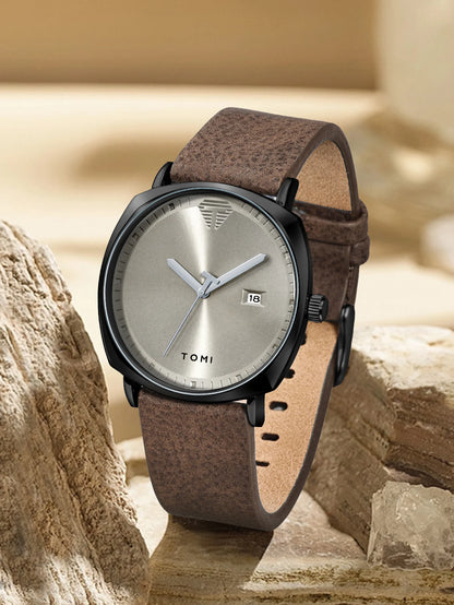 Men's Watch Minimalist Fashion Sports Watch Calendar Leather Casual Watch