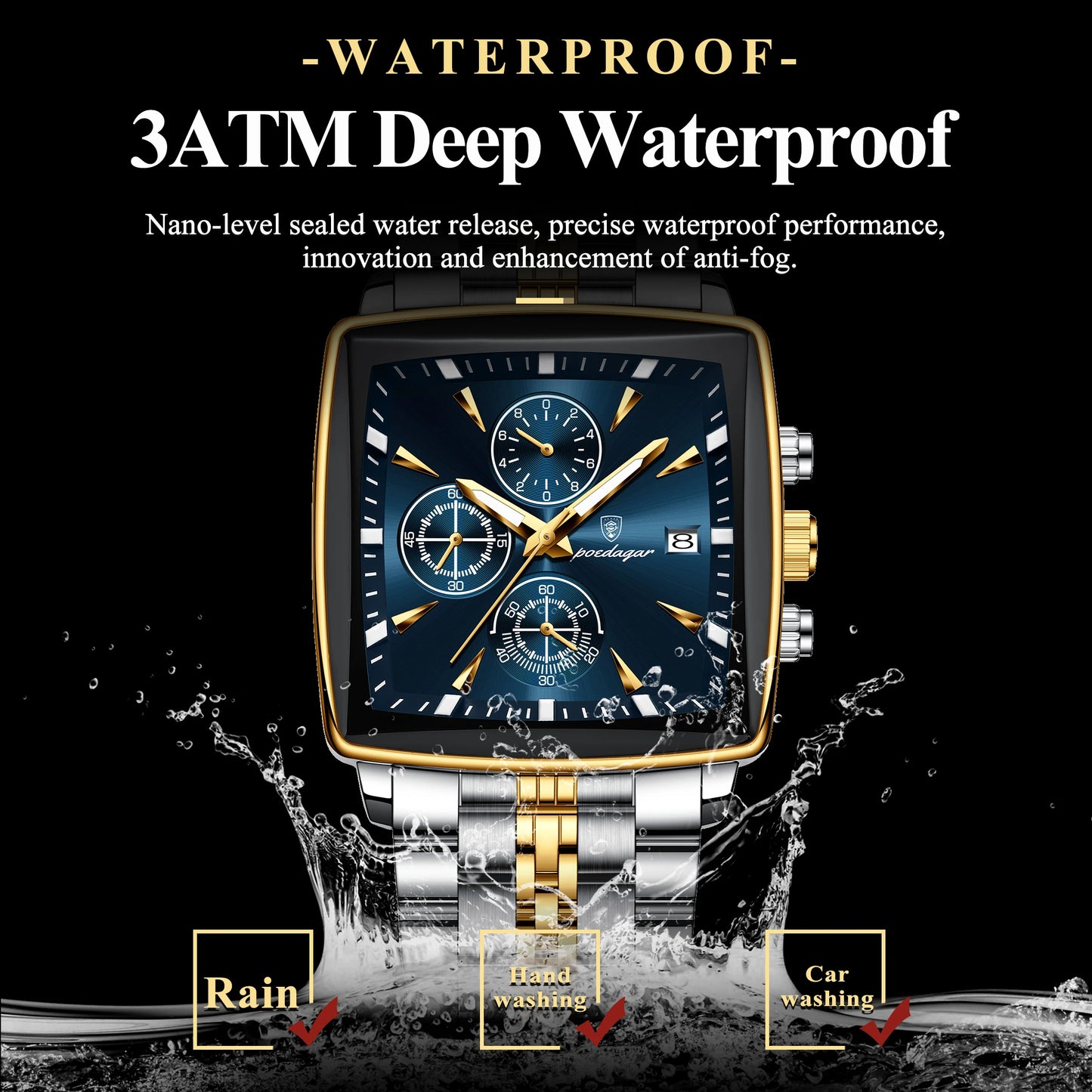 Fashion Men Watch Luminous Waterproof Chronograph Date Man Wristwatch