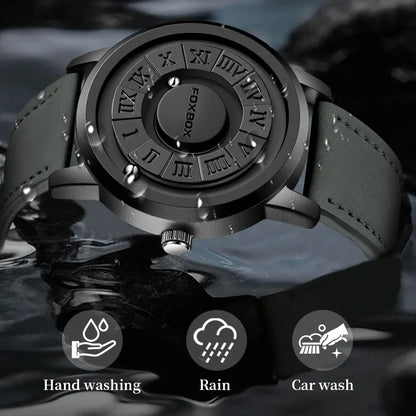 Mens Watches Creative Scrolling Pointer Magnetic Force Quartz Wristwatch