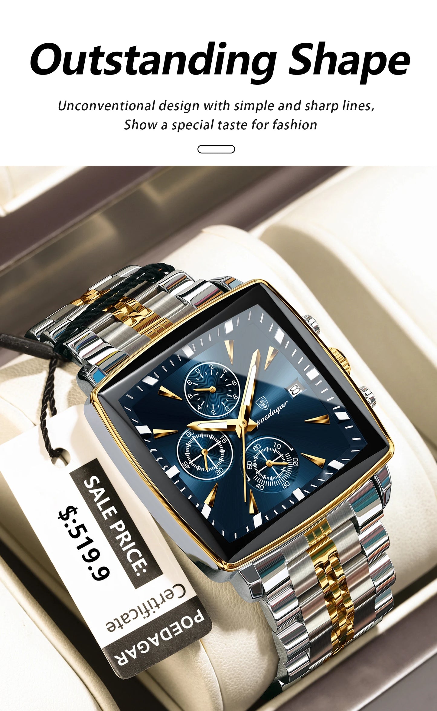 Fashion Men Watch Luminous Waterproof Chronograph Date Man Wristwatch