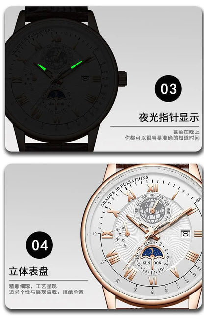 Men Watch Fashion Top Luxury Sport Men's Wristwatch Waterproof Luminous Leather