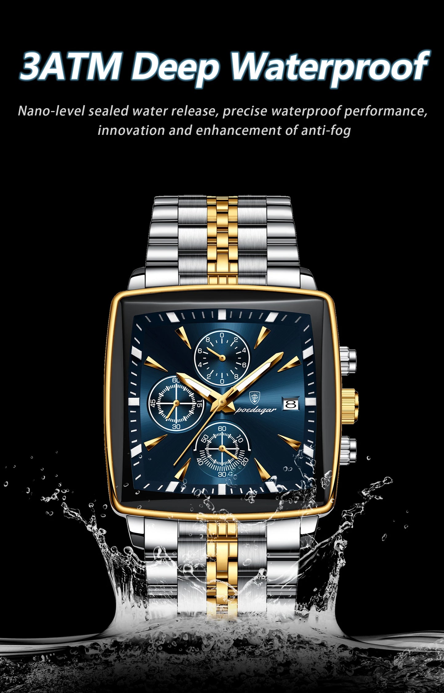 Fashion Men Watch Luminous Waterproof Chronograph Date Man Wristwatch